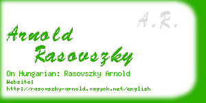 arnold rasovszky business card